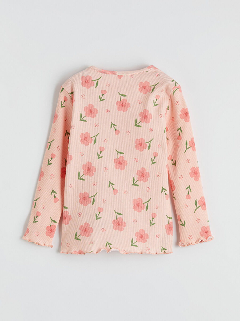 Pembe Çiçekli Kız Çocuk Pijama Takımı-3