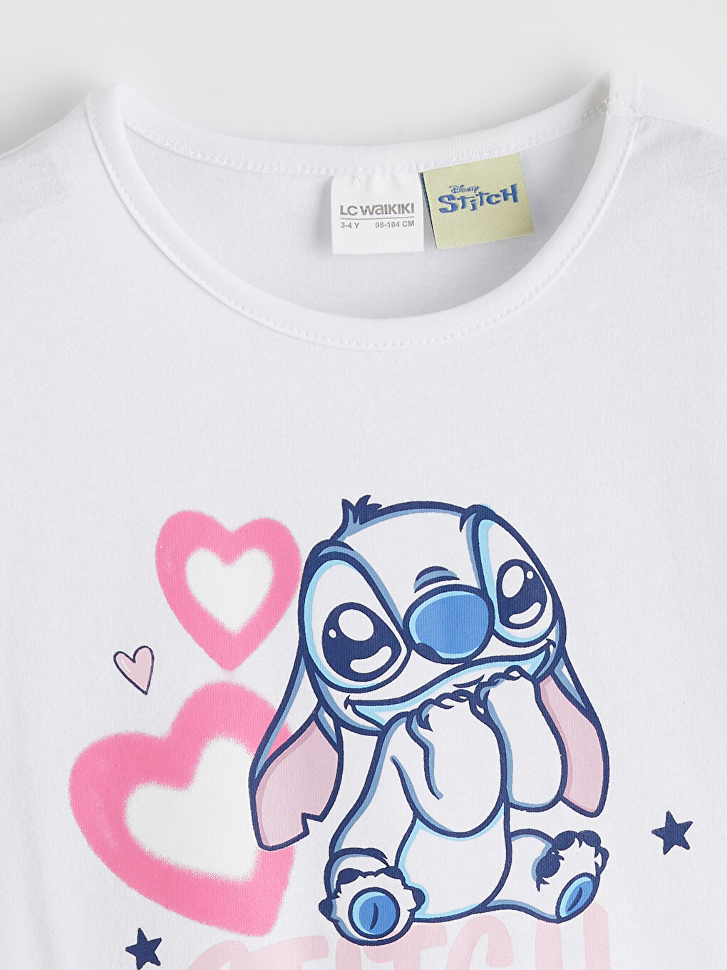Ekru Stitch Baskılı Kız Çocuk Şortlu Pijama Takımı-2