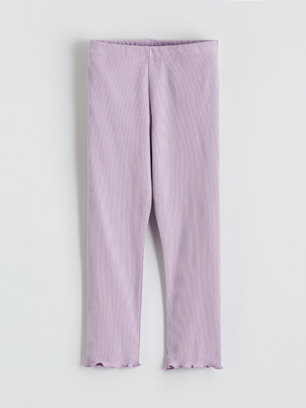 Lila Beli Lastikli Kız Bebek Fitilli Tayt