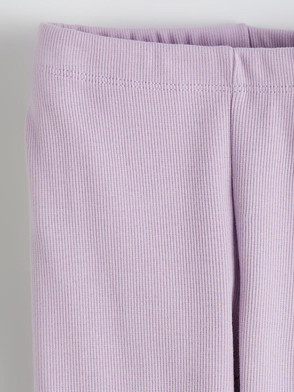 Lila Beli Lastikli Kız Bebek Fitilli Tayt-1