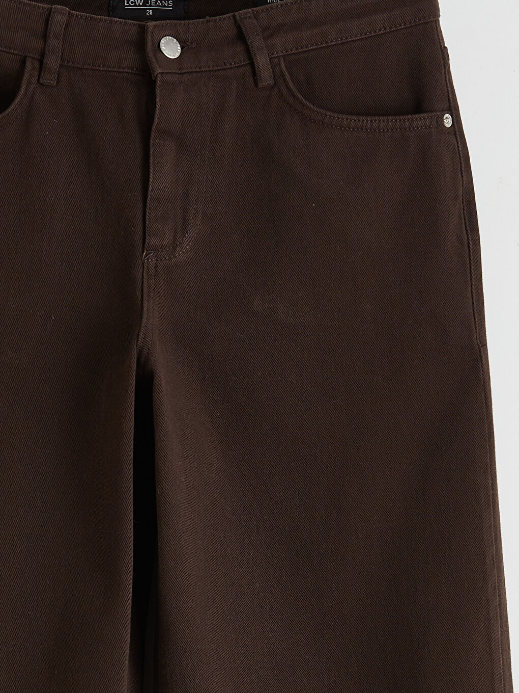Kahverengi Wideleg Kadın Jean Pantolon	-2