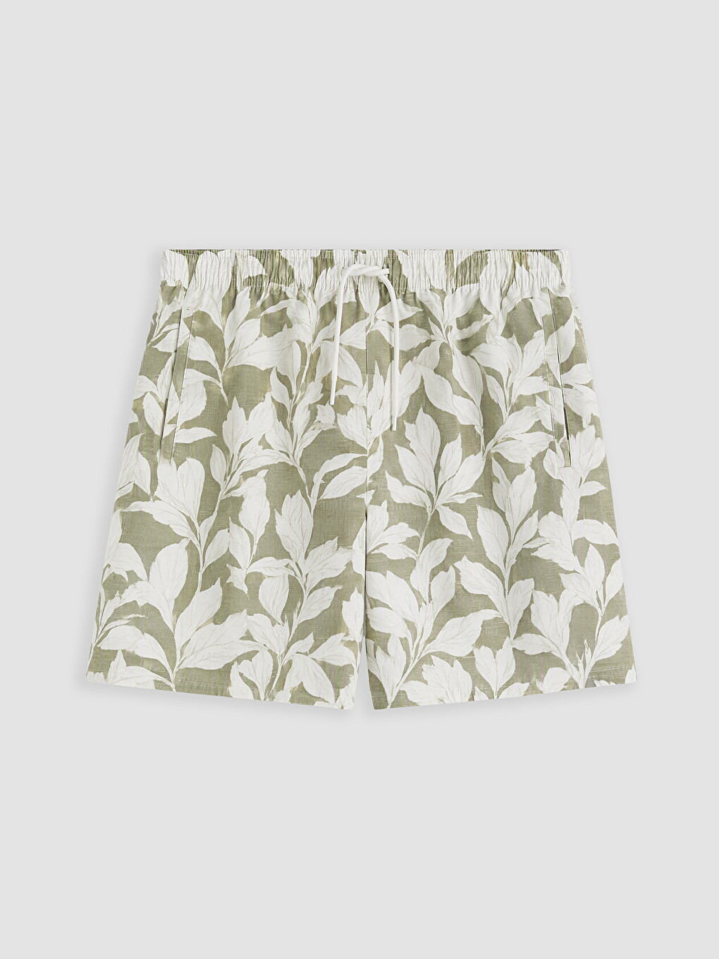 Short Leaf Patterned Men's Swim Shorts