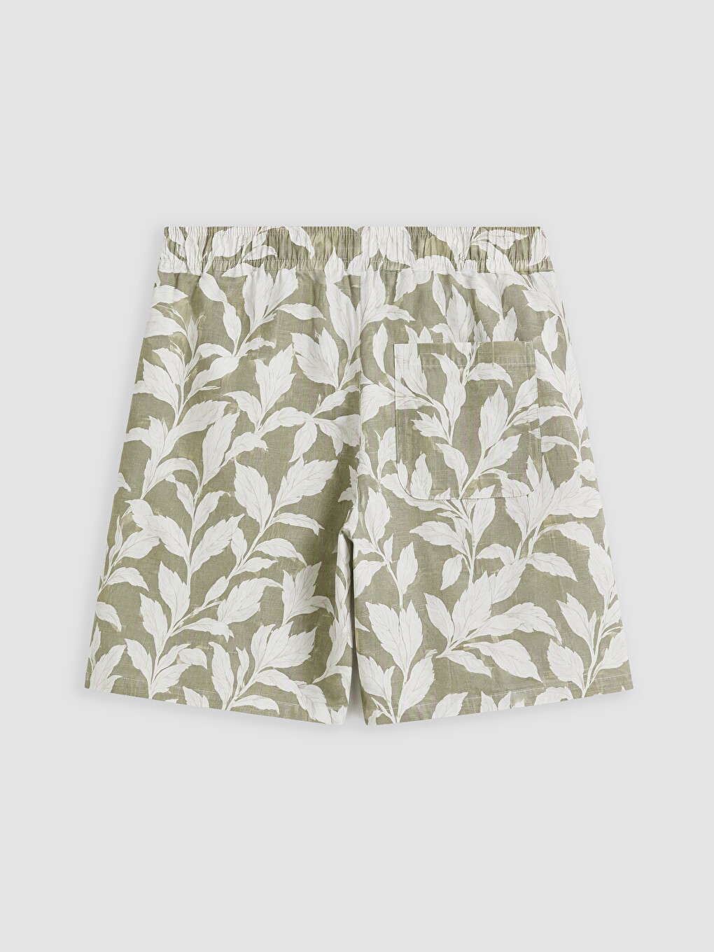 Short Leaf Patterned Men's Swim Shorts-2