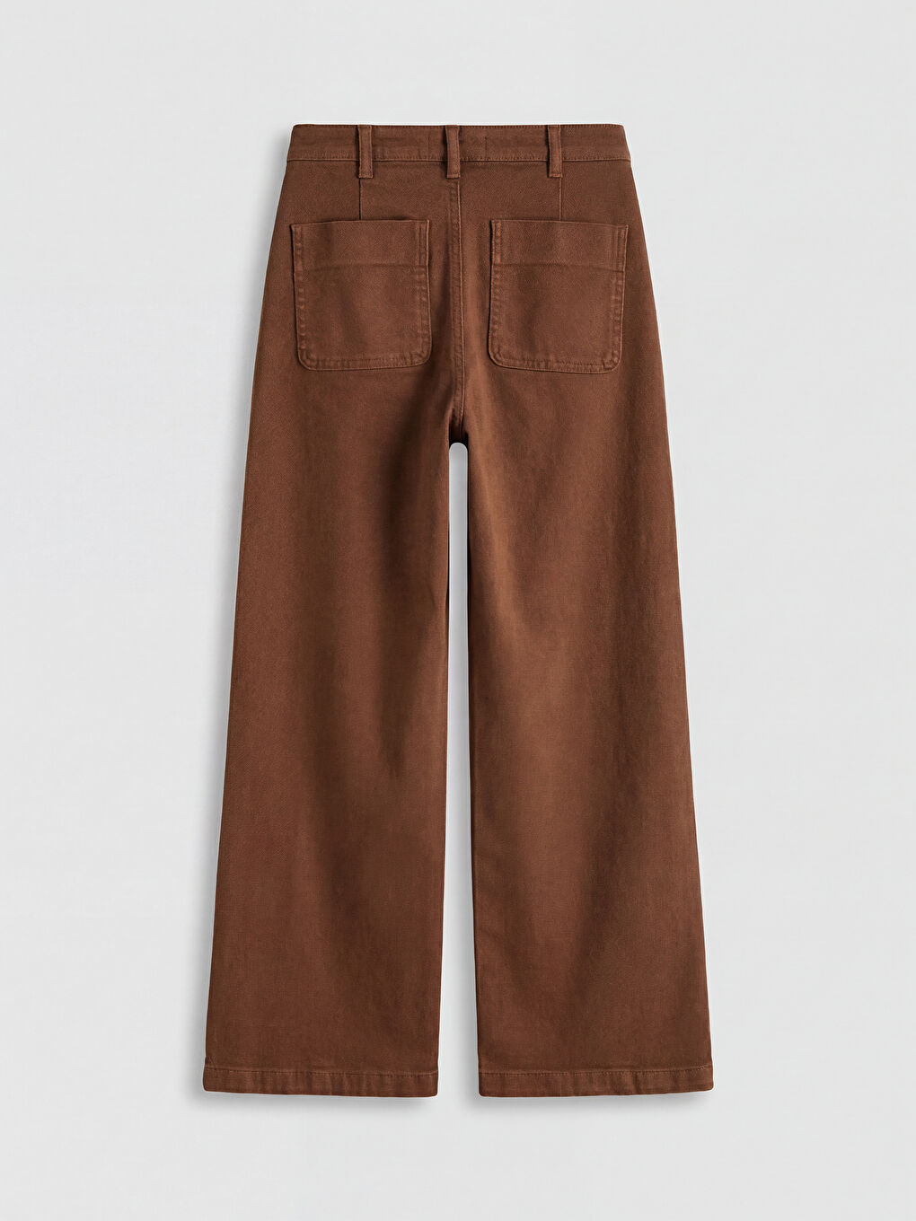 Kahverengi Wideleg Kadın Jean Pantolon	-1