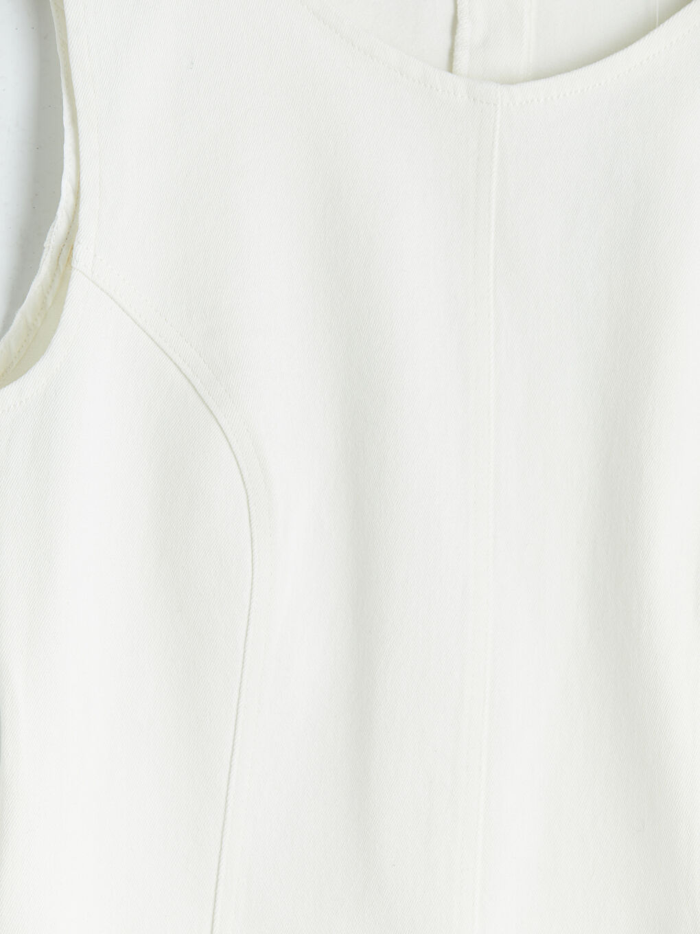 Beyaz Bisiklet Yaka Peplum Mini Jean Elbise-2