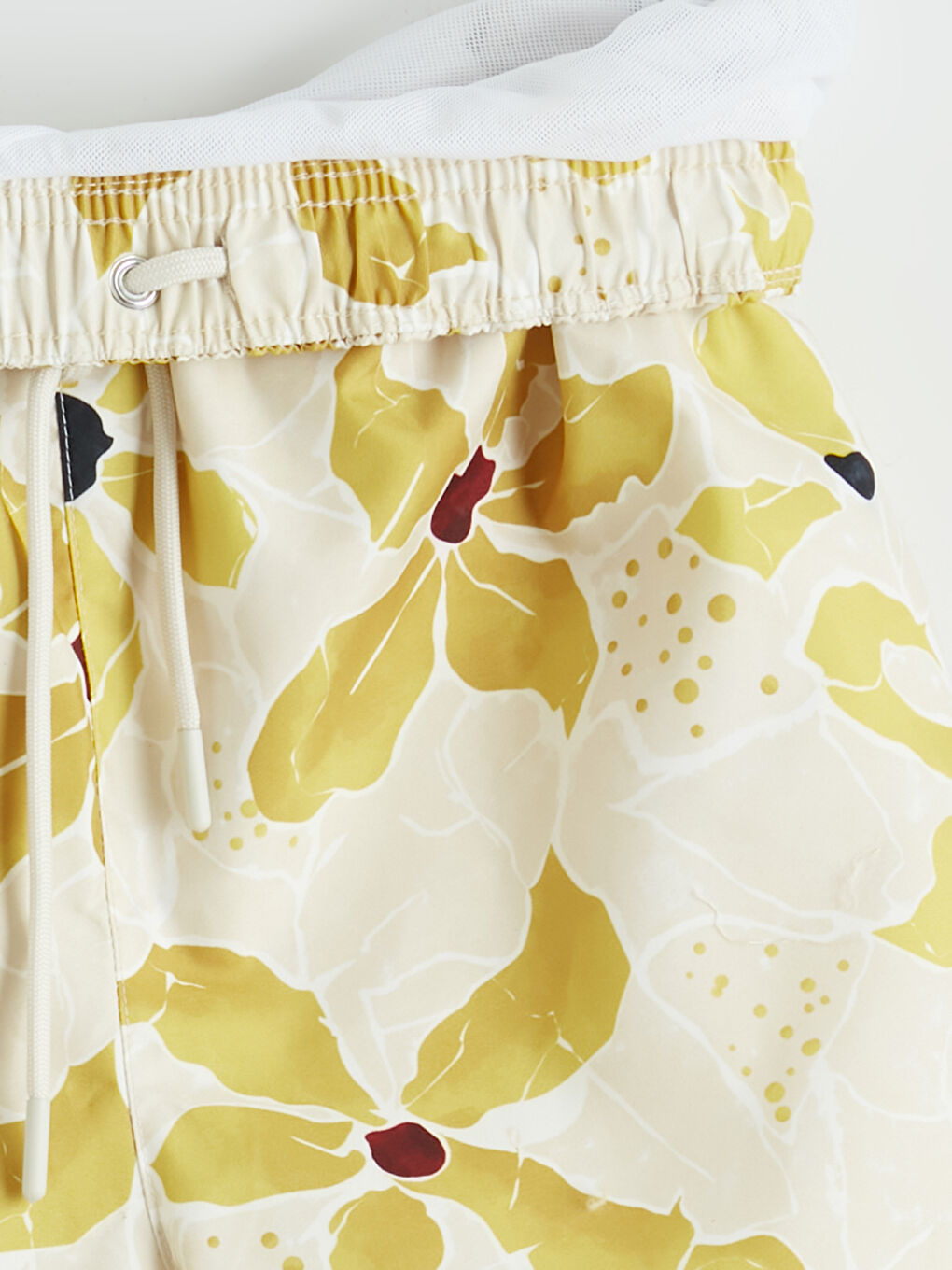 Sarı Kısa Boy Desenli Erkek Deniz Şortu-6