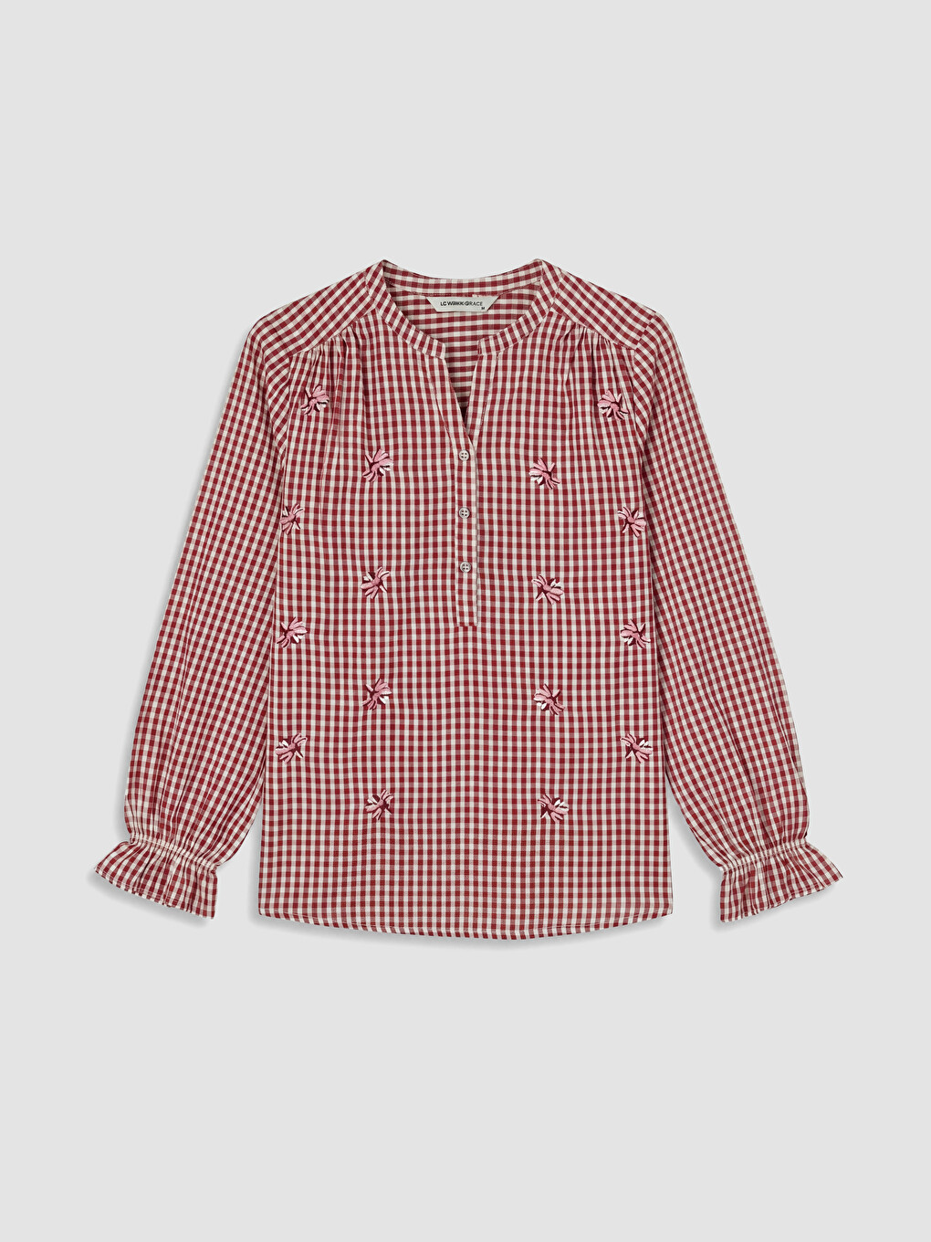 Notch Neck Embroidered Blouse-4