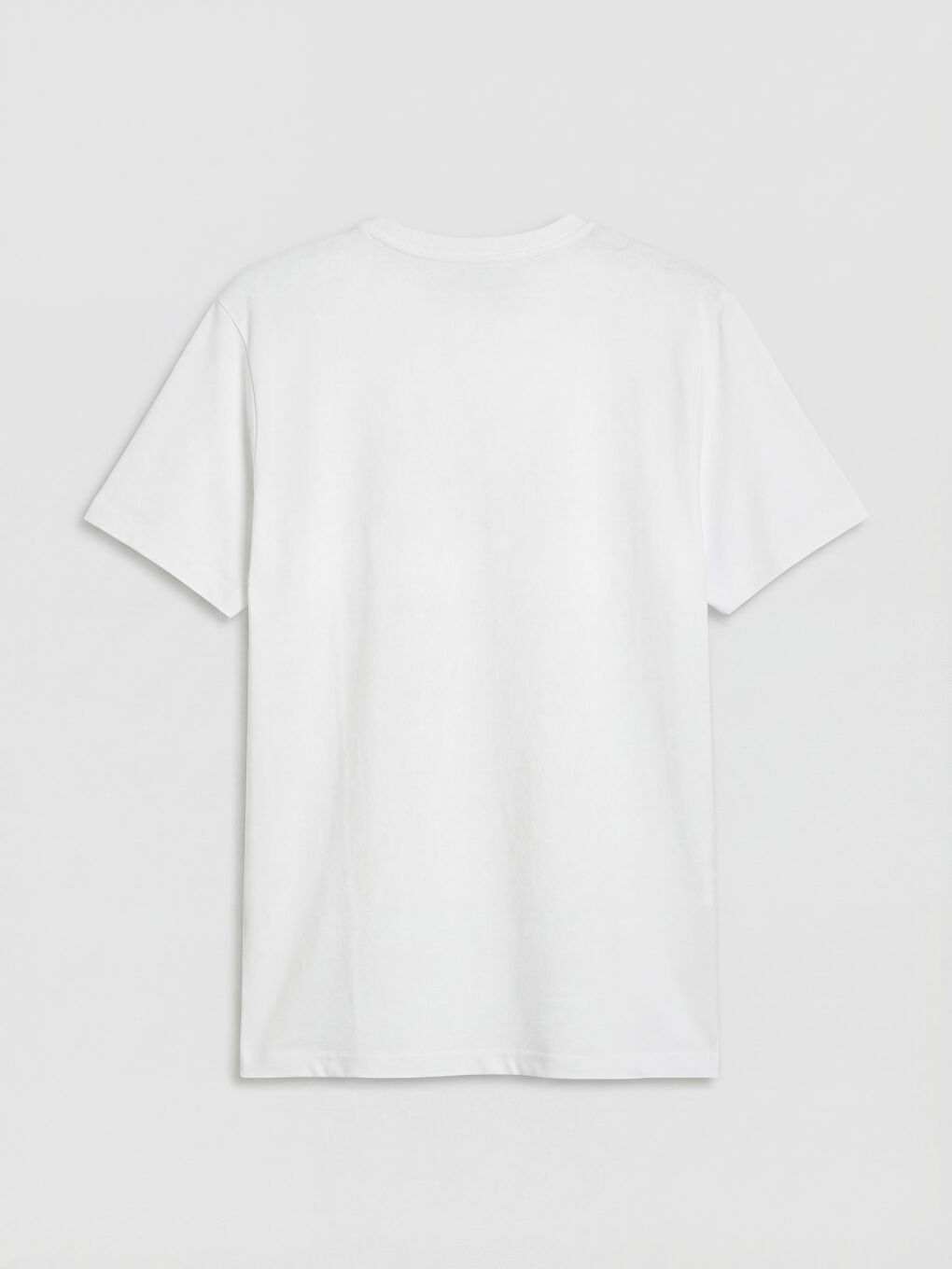 Beyaz Bisiklet Yaka Londra Baskılı Erkek Tişört-1