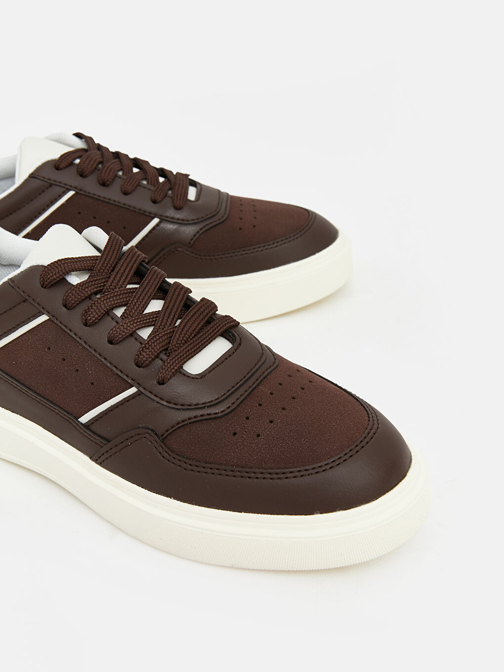 Kahverengi Deri Görünümlü Kadın Spor Ayakkabı-2