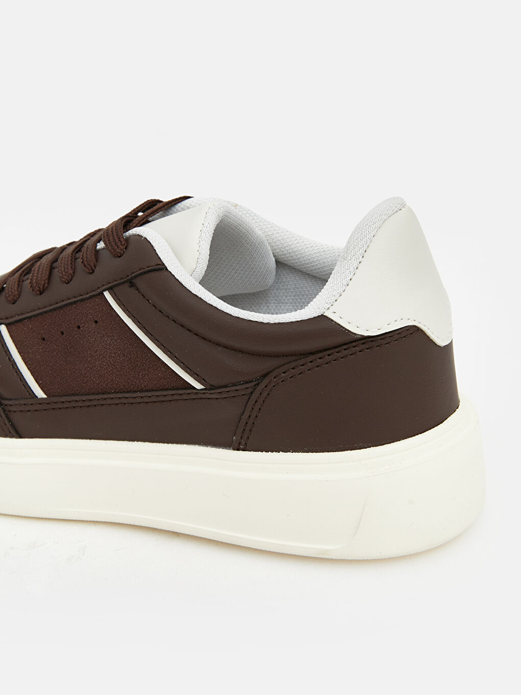 Kahverengi Deri Görünümlü Kadın Spor Ayakkabı-4