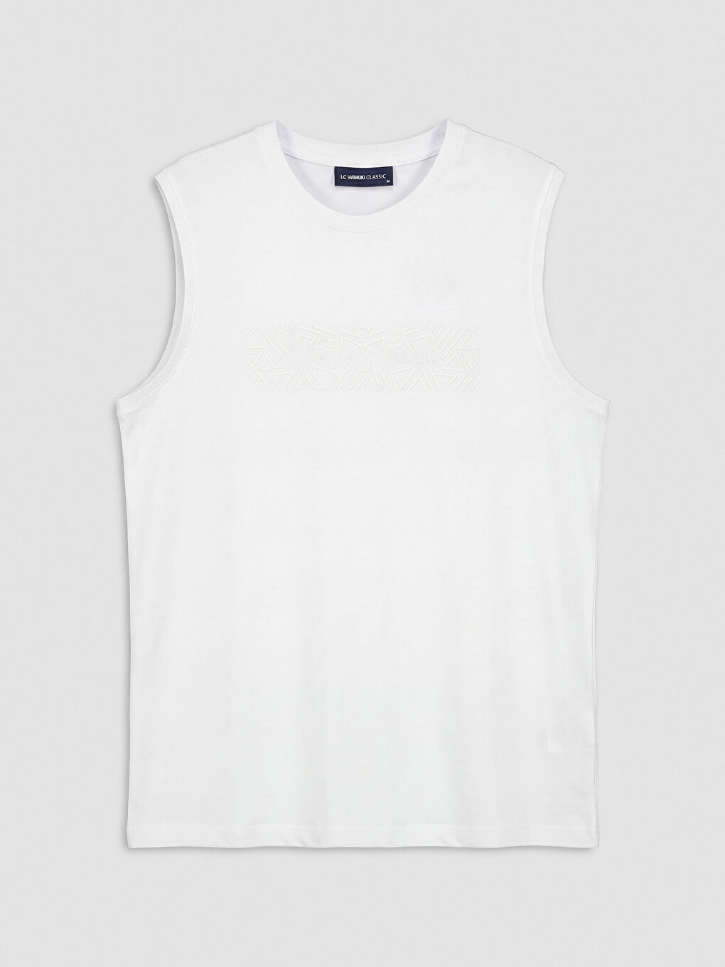 Beyaz Bisiklet Yaka Erkek Atlet