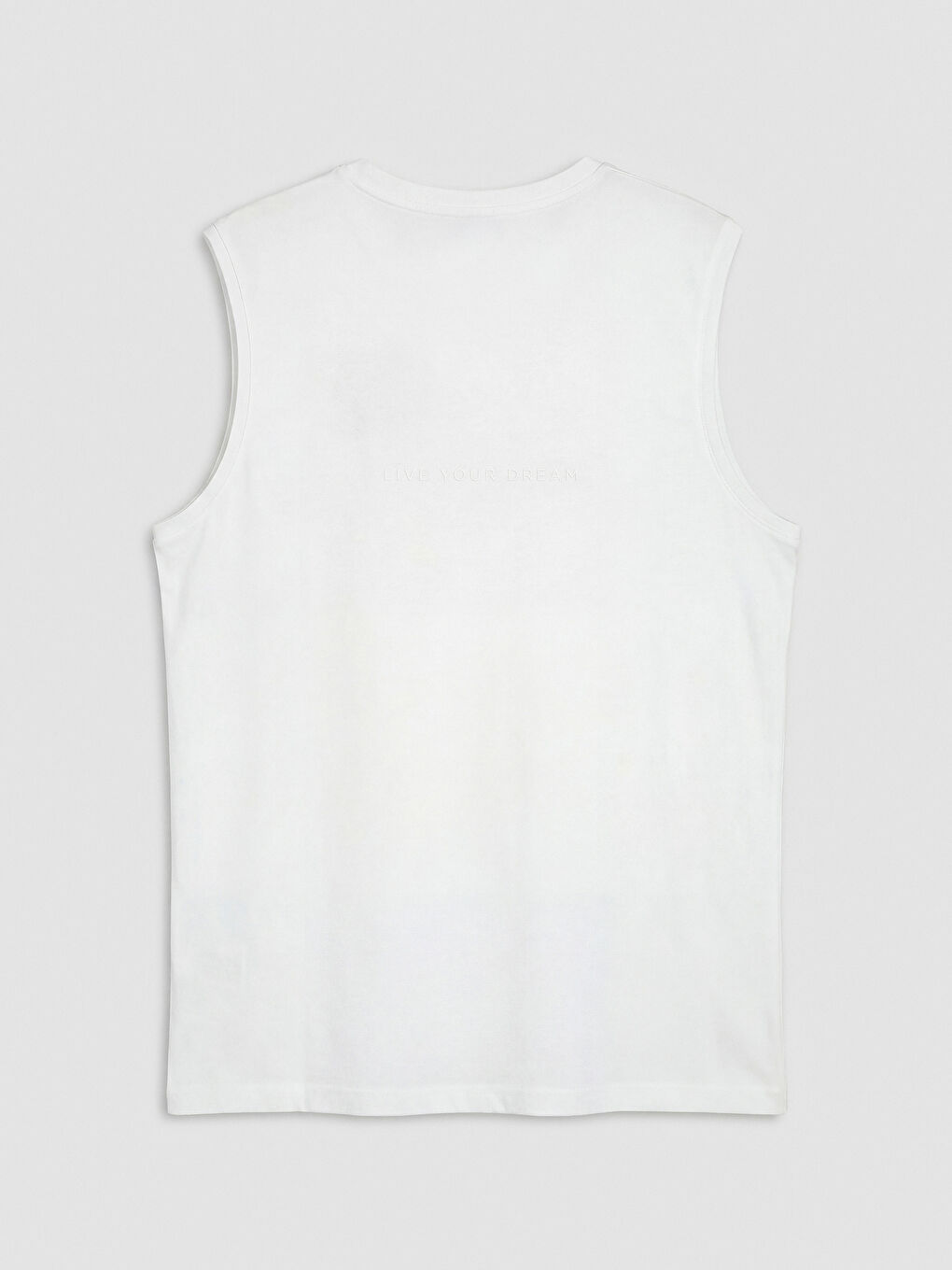 Beyaz Bisiklet Yaka Erkek Atlet-1