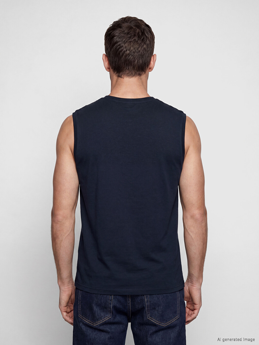 Crew Neck Printed Men's Tank Top-3