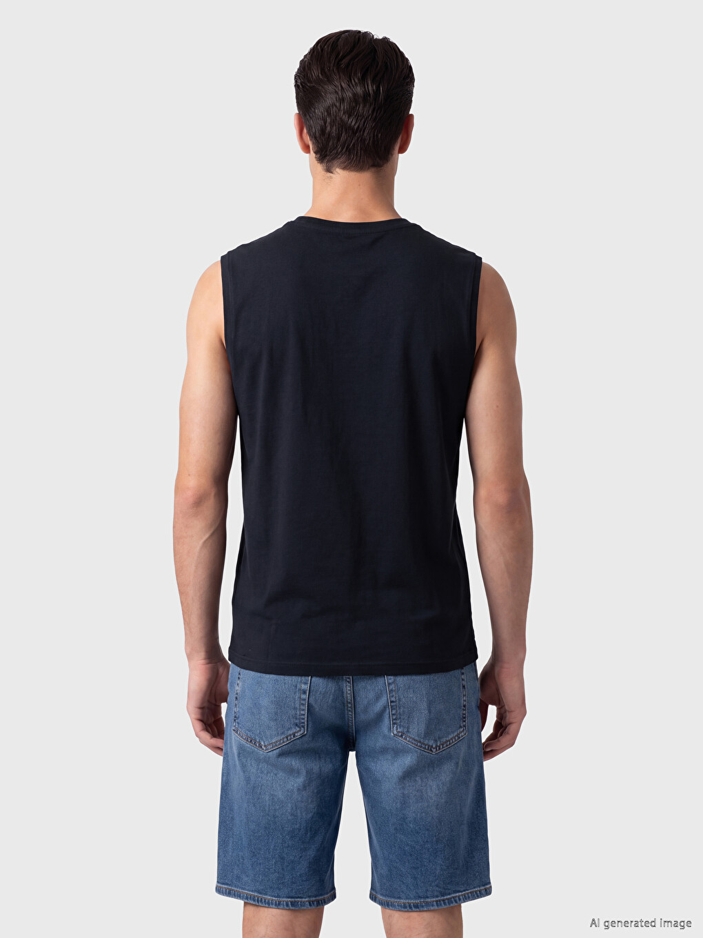 Crew Neck Printed Men's Tank Top-2