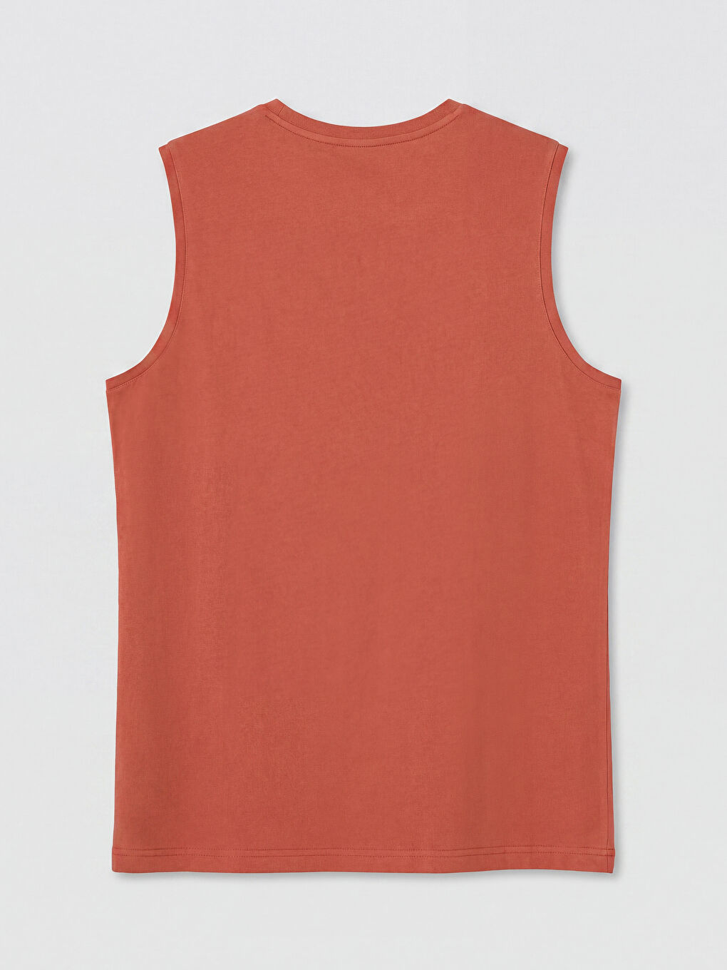 Turuncu Bisiklet Yaka Baskılı Erkek Kolsuz Tişört-1