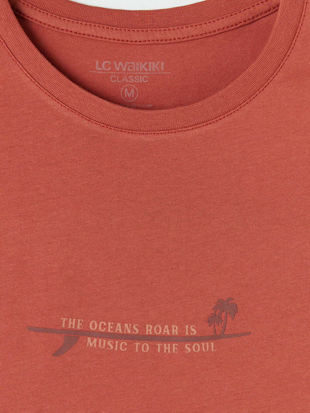 Turuncu Bisiklet Yaka Baskılı Erkek Kolsuz Tişört-2