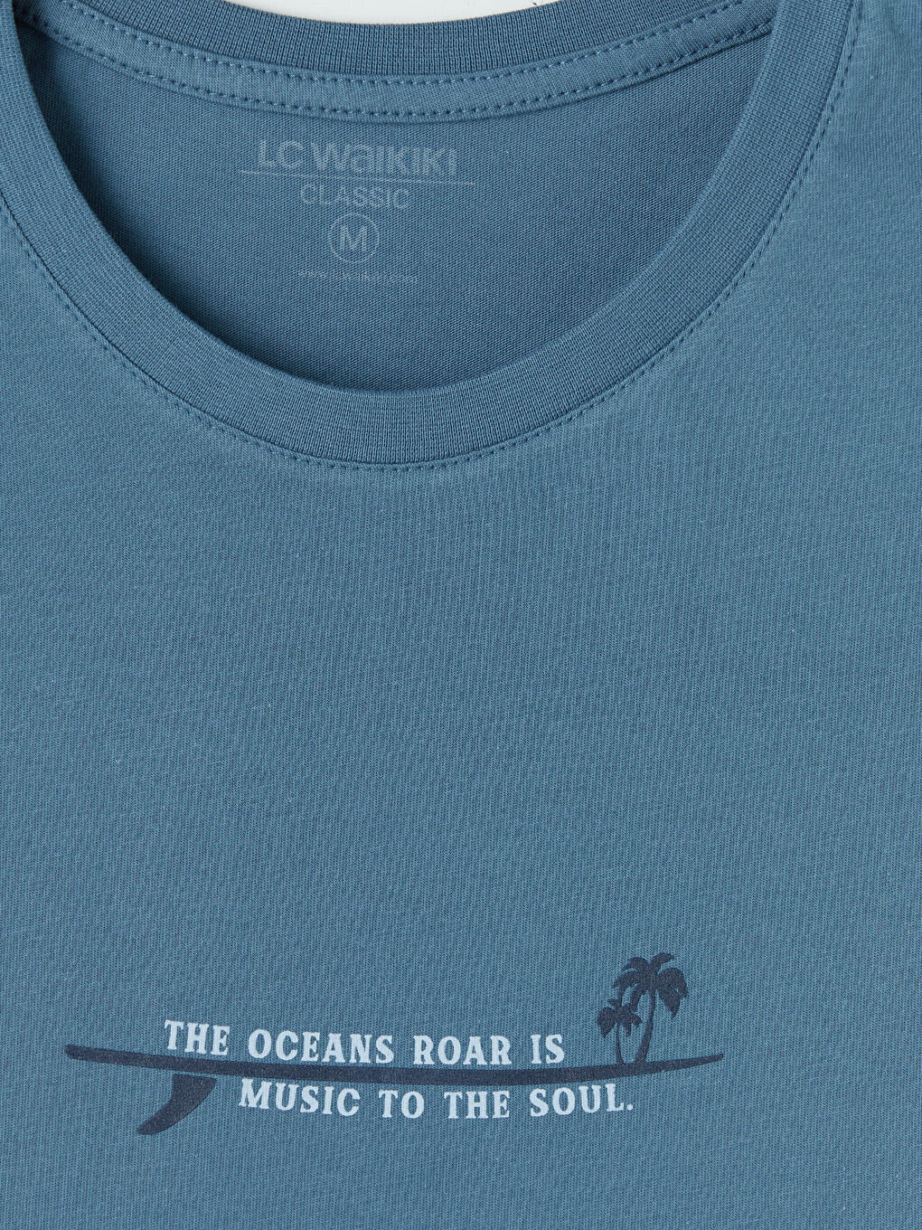 İndigo Bisiklet Yaka Baskılı Erkek Kolsuz Tişört-2