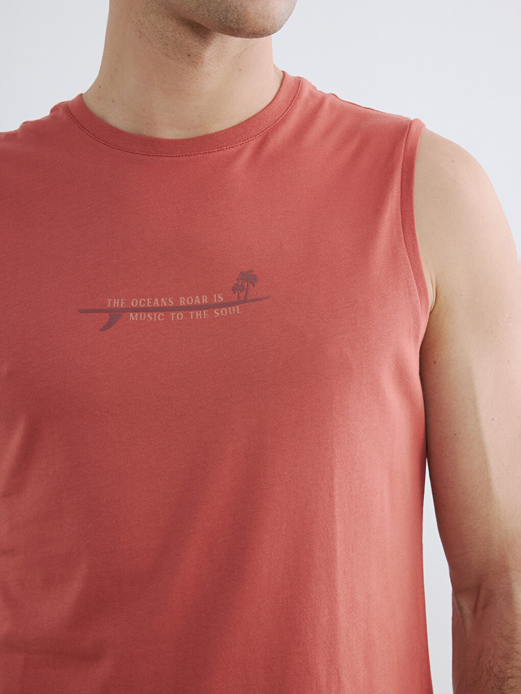 Crew Neck Printed Men's Sleeveless T-Shirt-2