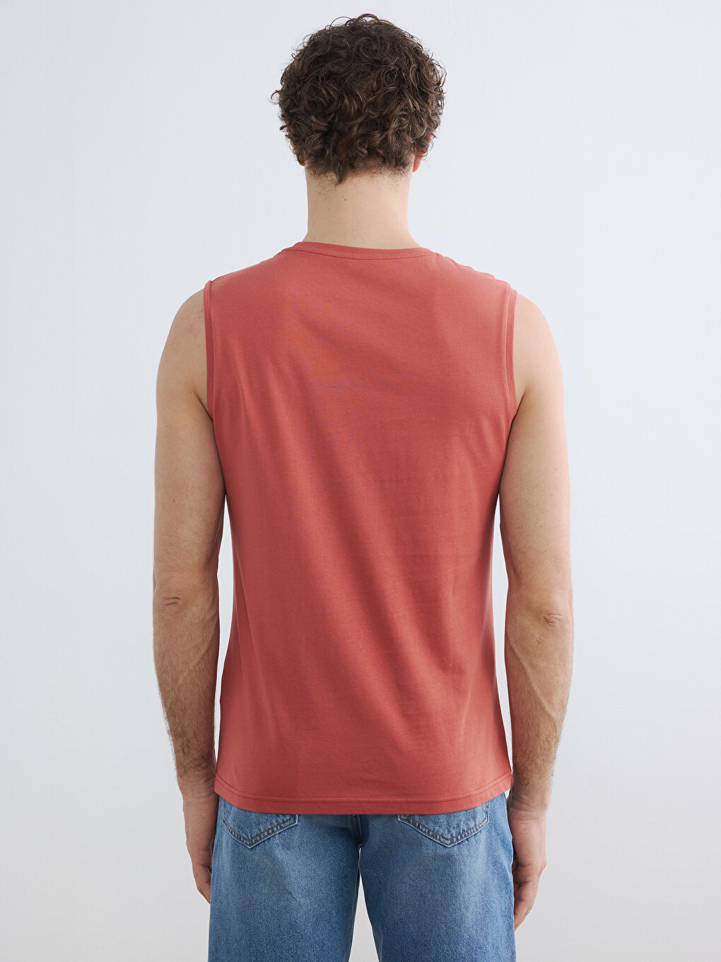 Crew Neck Printed Men's Sleeveless T-Shirt-3