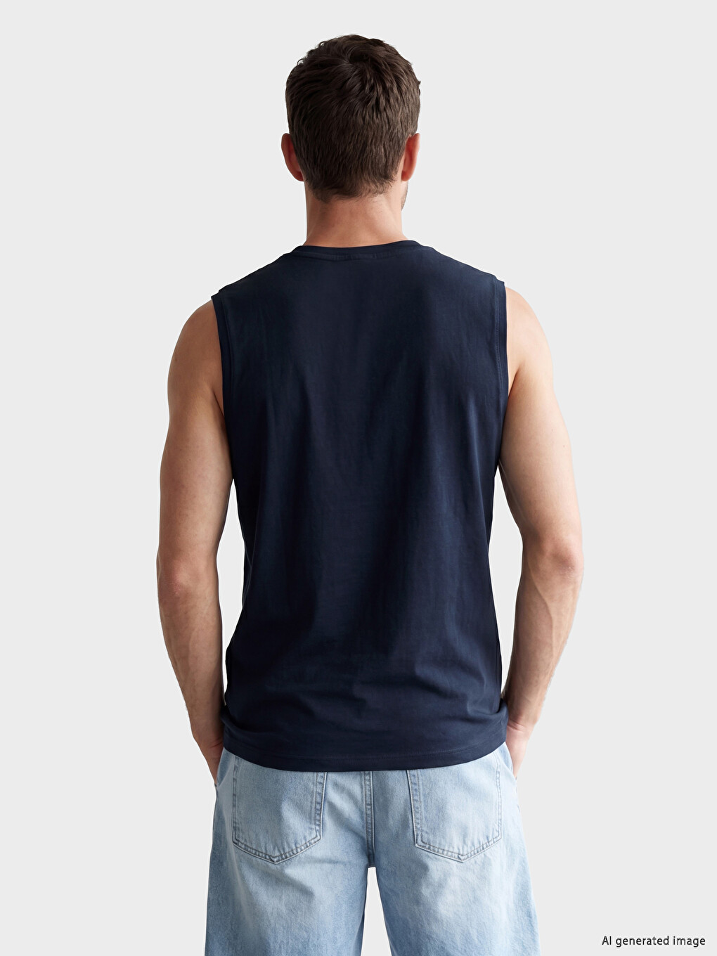 Crew Neck Printed Men's Sleeveless T-Shirt-2