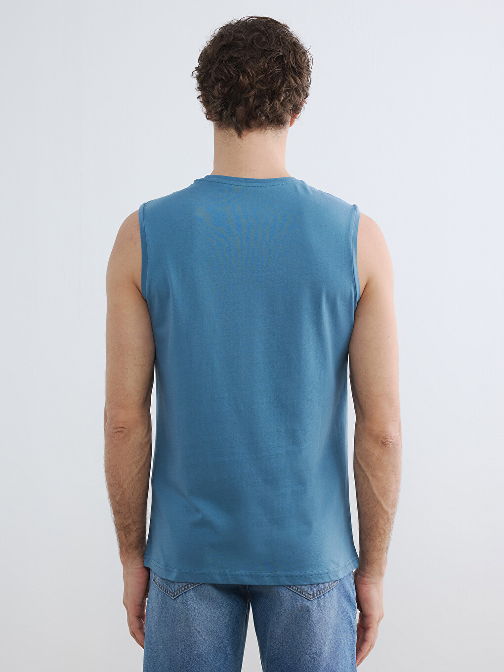 Crew Neck Printed Men's Sleeveless T-Shirt-3