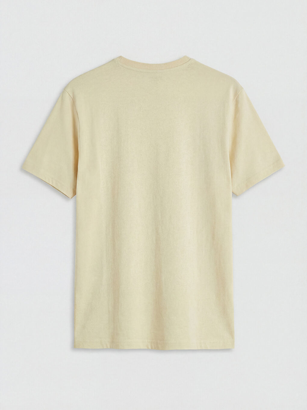 Sarı Bisiklet Yaka Mykonos Baskılı Erkek Tişört-1