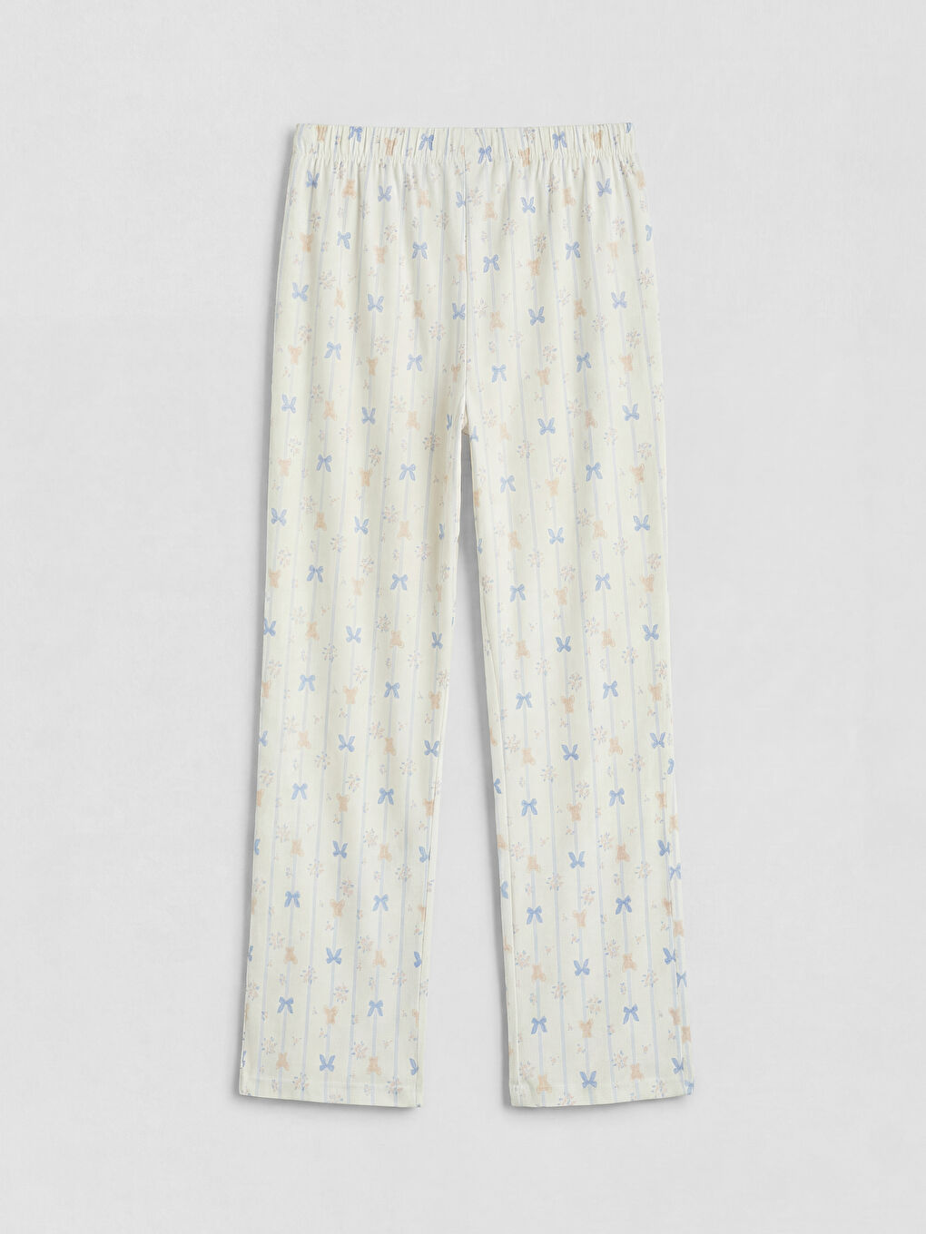 Ekru Fiyonk Baskılı Hamile Pijama Altı-1