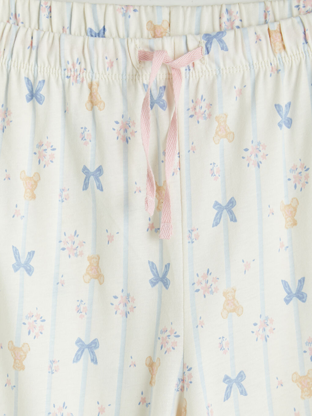 Ekru Gömlek Yaka Desenli Hamile Pijama Takım-6