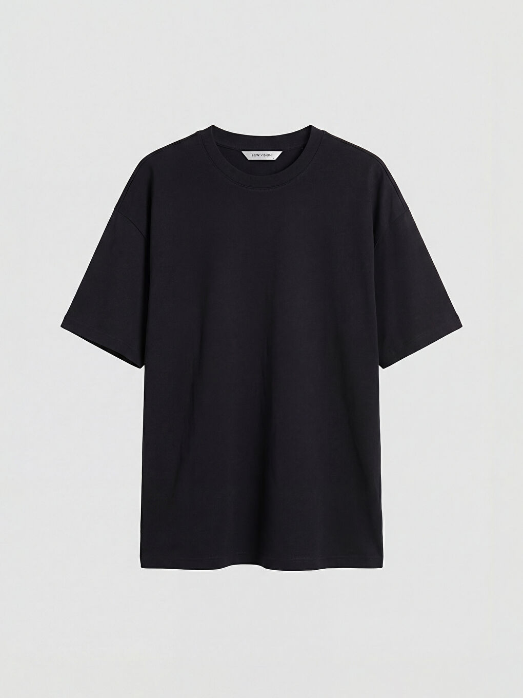 Siyah Bisiklet Yaka Penye Erkek Tişört