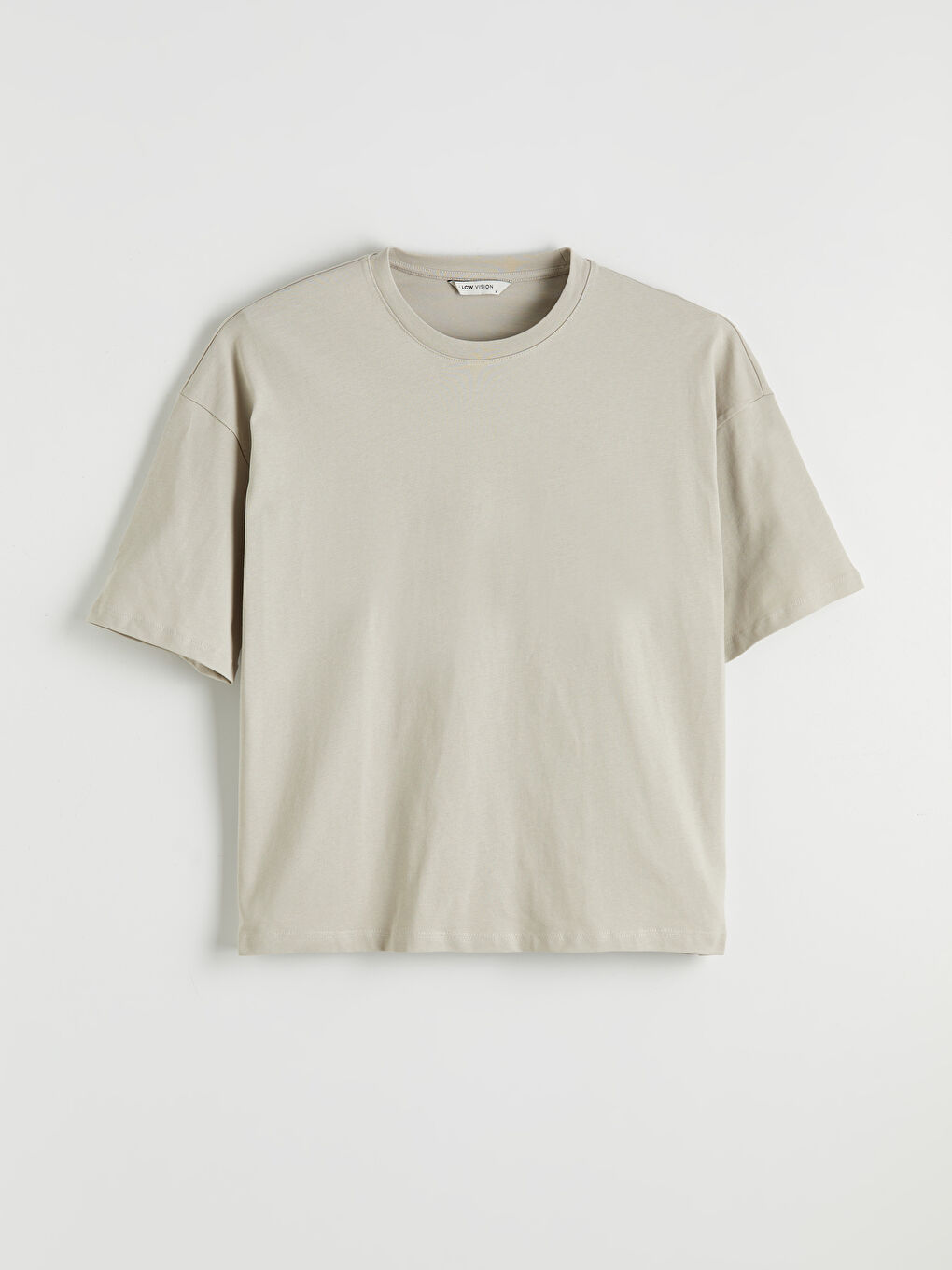 Bej Bisiklet Yaka Penye Erkek Tişört