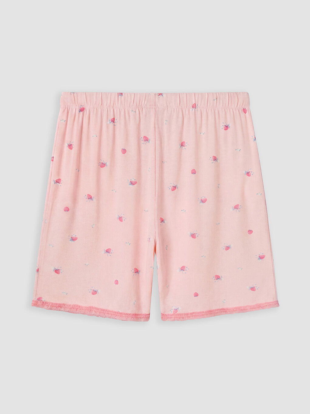 Pembe V Yaka Hamile Şortlu Pijama Takımı-4