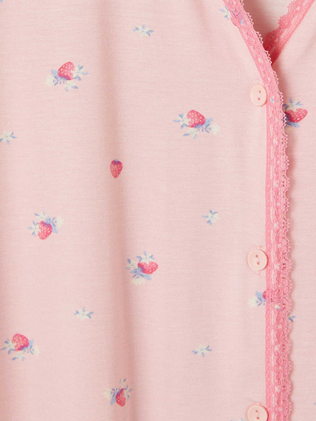 Pembe V Yaka Hamile Şortlu Pijama Takımı-5
