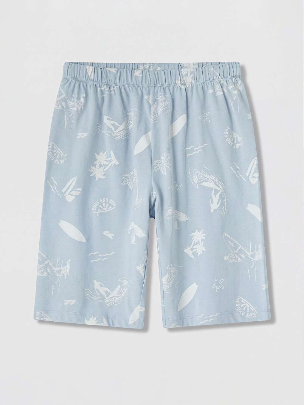 Mavi Baskılı Erkek Çocuk Pijama Şort