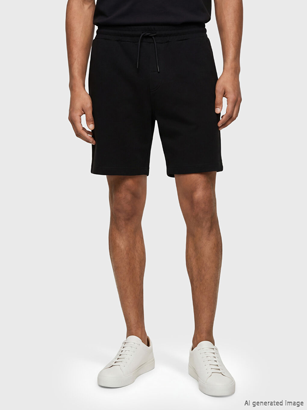 Siyah Standart Kalıp Erkek Şort-1