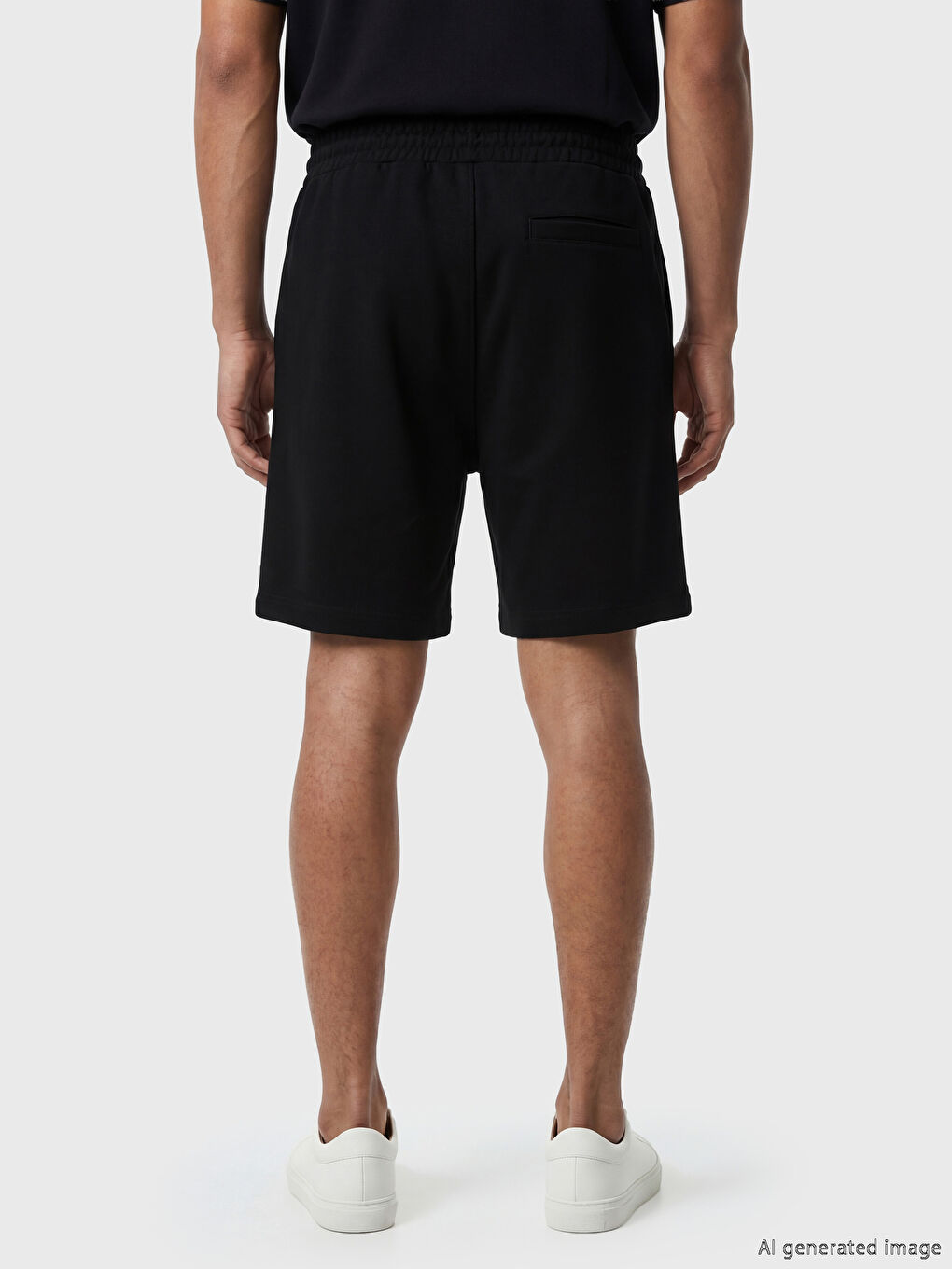 Siyah Standart Kalıp Erkek Şort-3