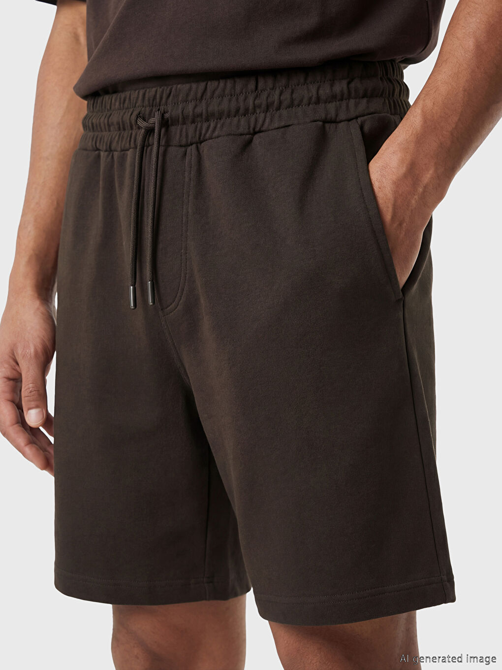 Kahverengi Standart Kalıp Erkek Şort-2