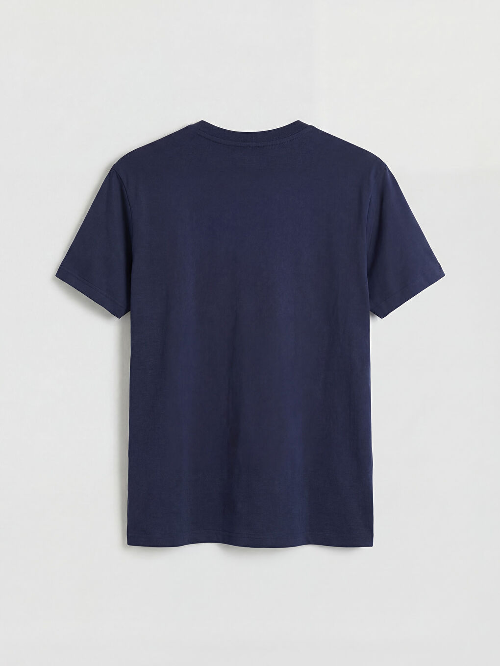 Lacivert Bisiklet Yaka Çizgili Penye Erkek Tişört-5