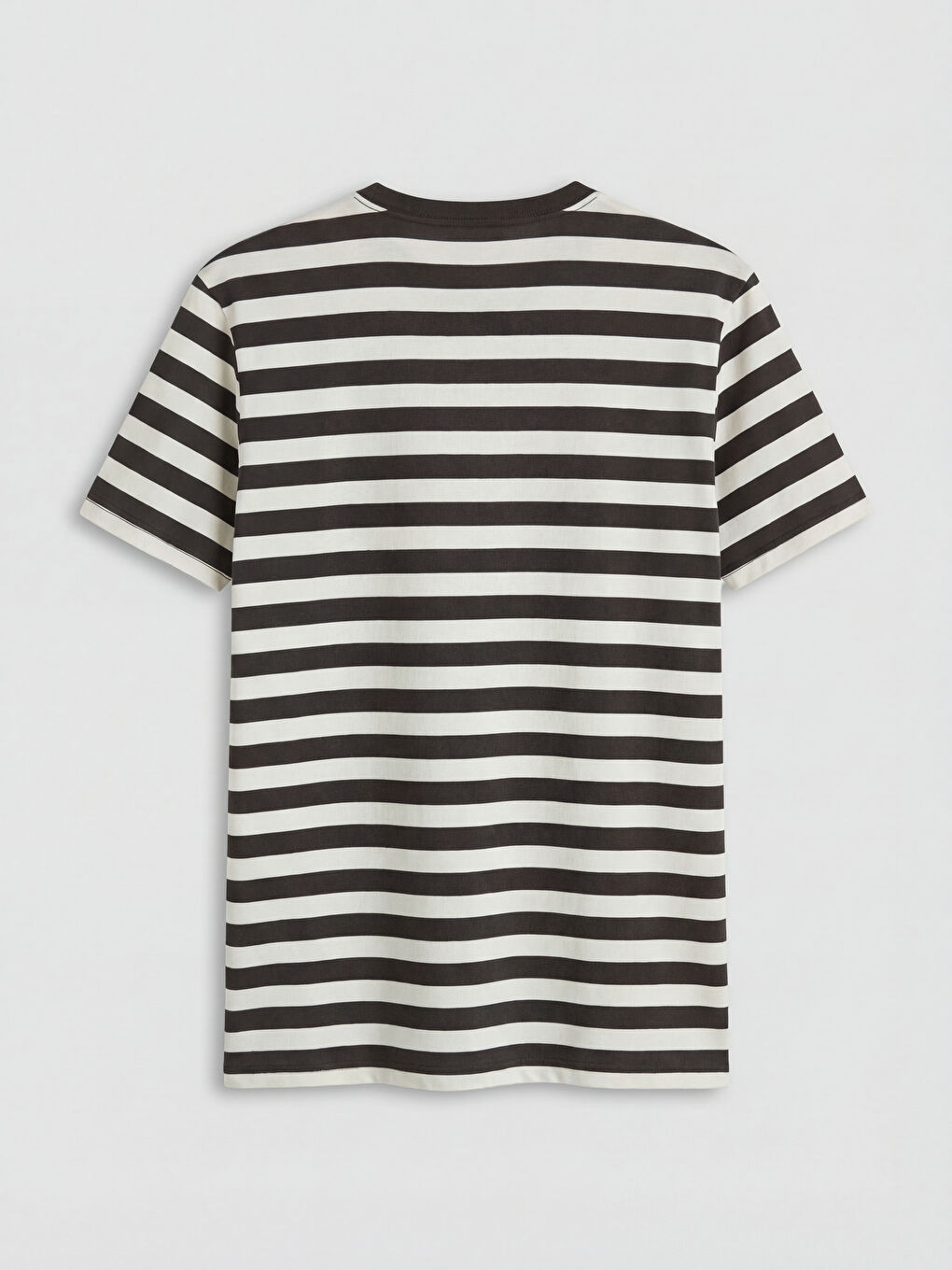 Siyah Bisiklet Yaka Çizgili Erkek Tişört		
-1