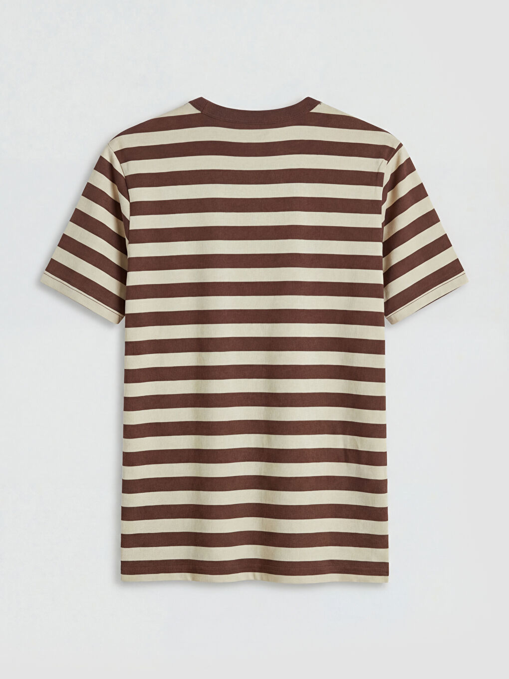 Kahverengi Bisiklet Yaka Çizgili Erkek Tişört		
-1