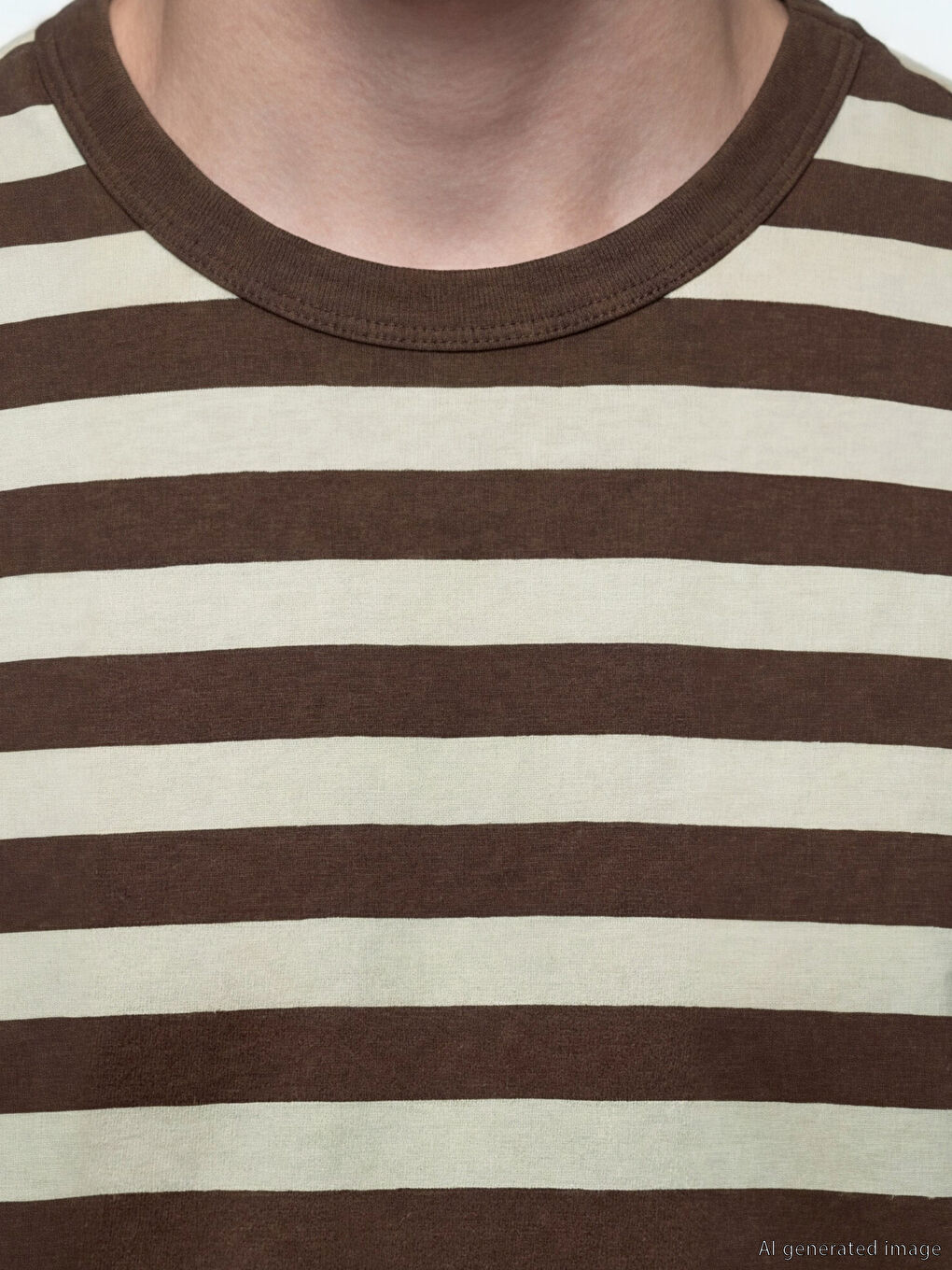 Kahverengi Bisiklet Yaka Çizgili Erkek Tişört		
-2