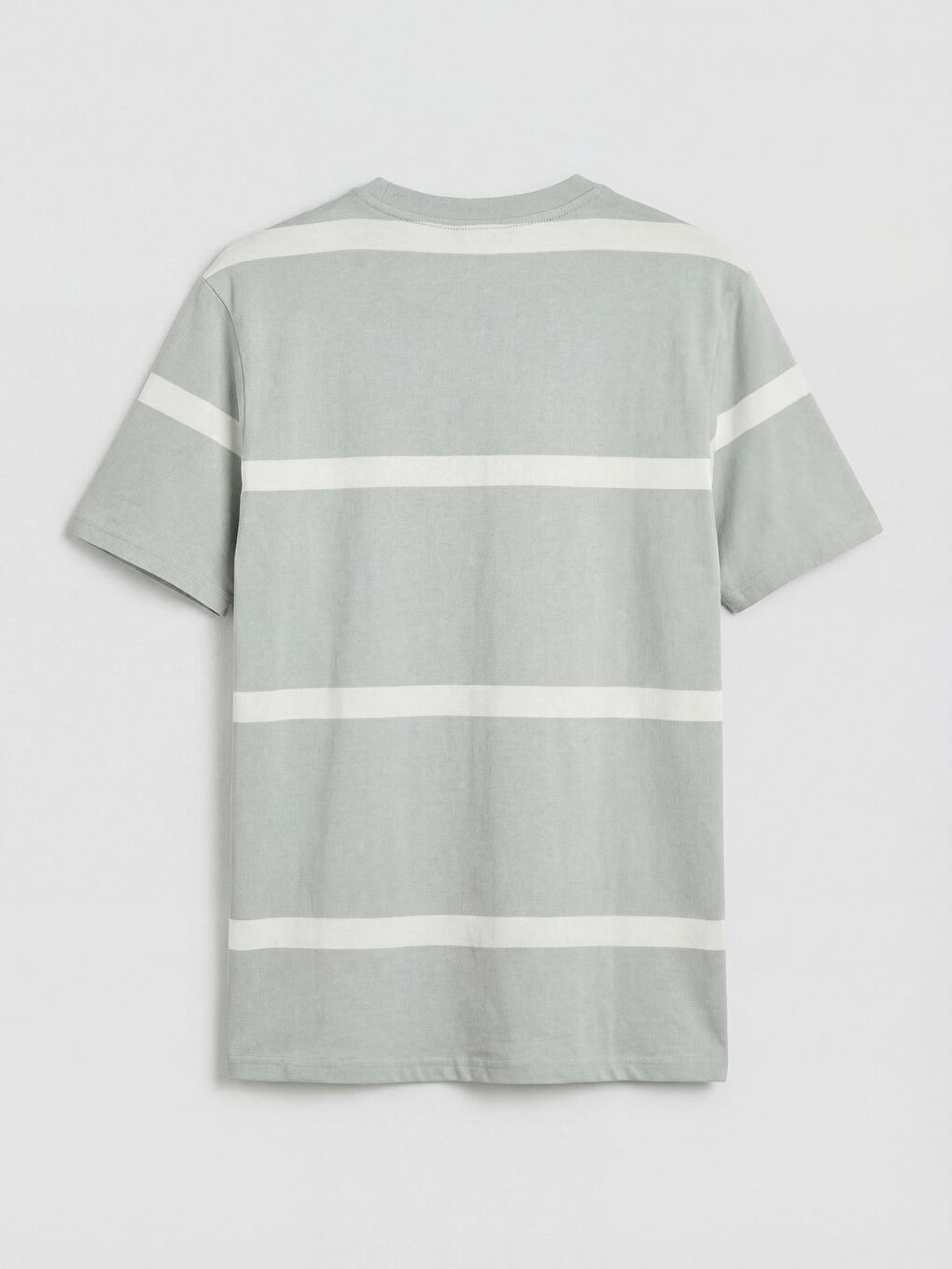 Petrol Bisiklet Yaka Çizgili Erkek Tişört-1