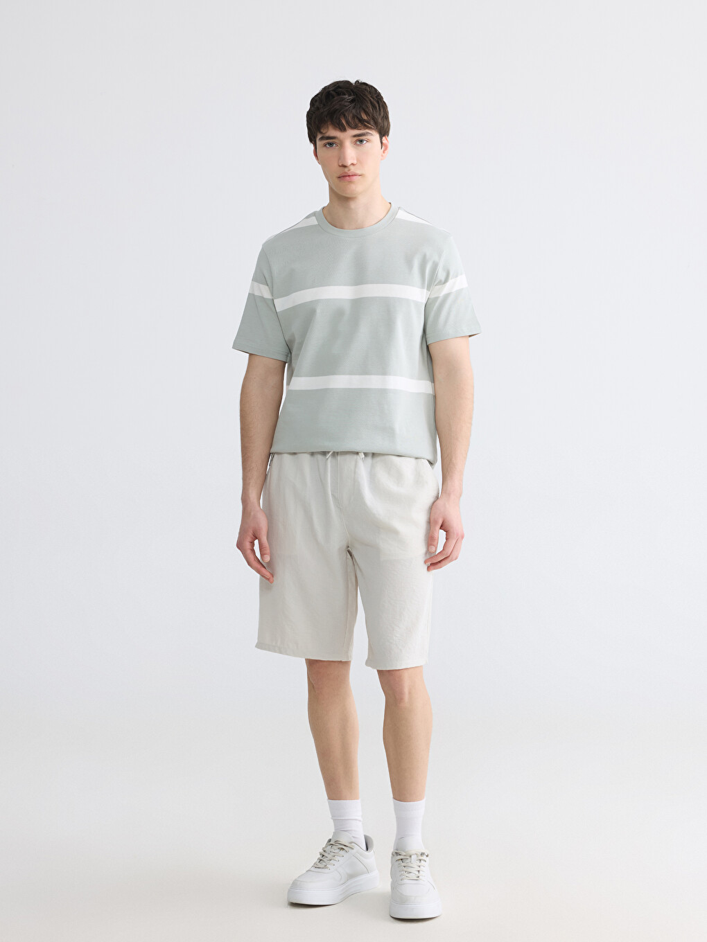 Crew Neck Striped Men's T-Shirt-1