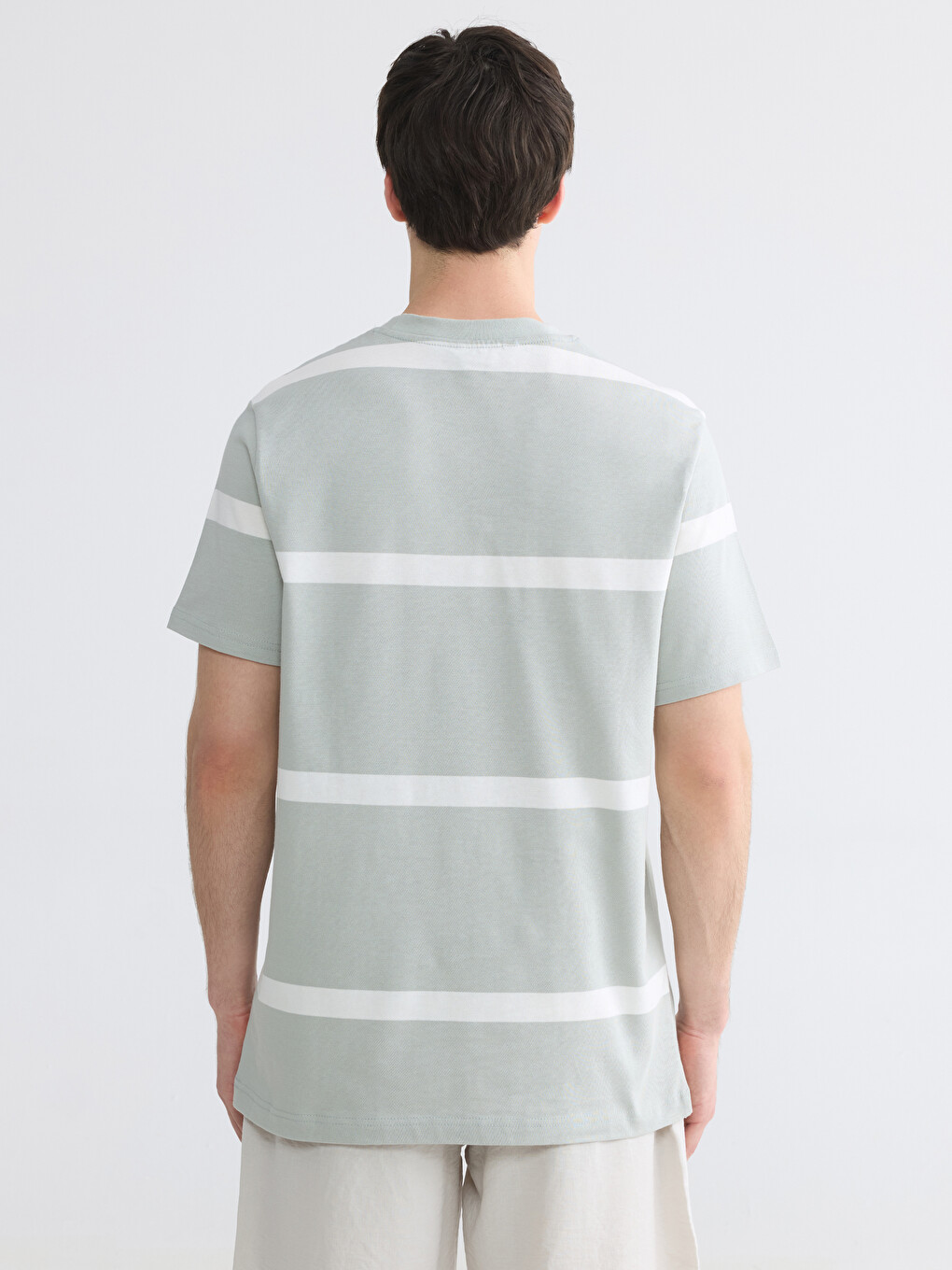 Crew Neck Striped Men's T-Shirt-3