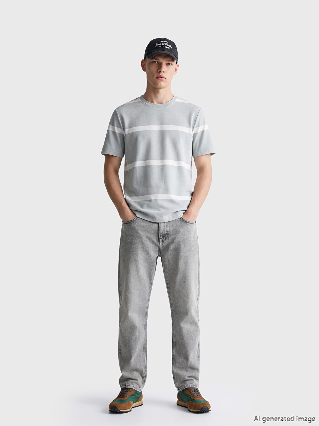 Crew Neck Striped Men's T-Shirt-1