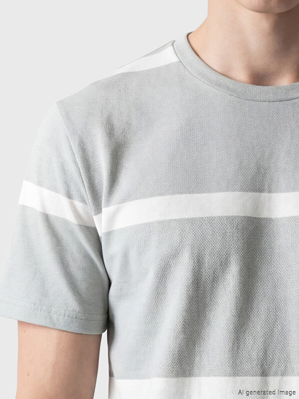 Crew Neck Striped Men's T-Shirt-2