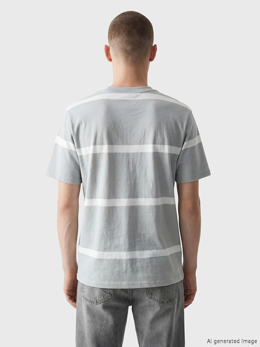 Crew Neck Striped Men's T-Shirt-3