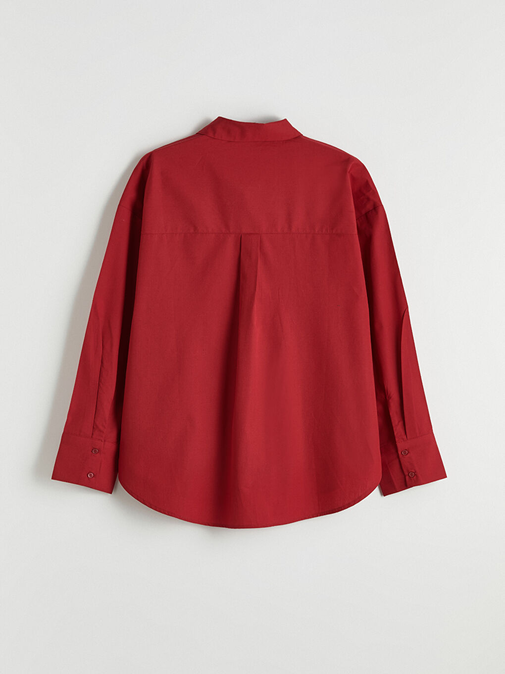 Kırmızı Poplin Kadın Gömlek-6