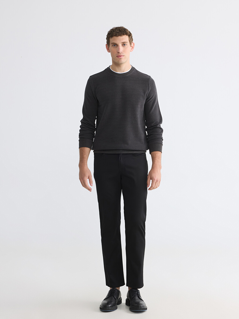 Haki Bisiklet Yaka Erkek Sweatshirt-1