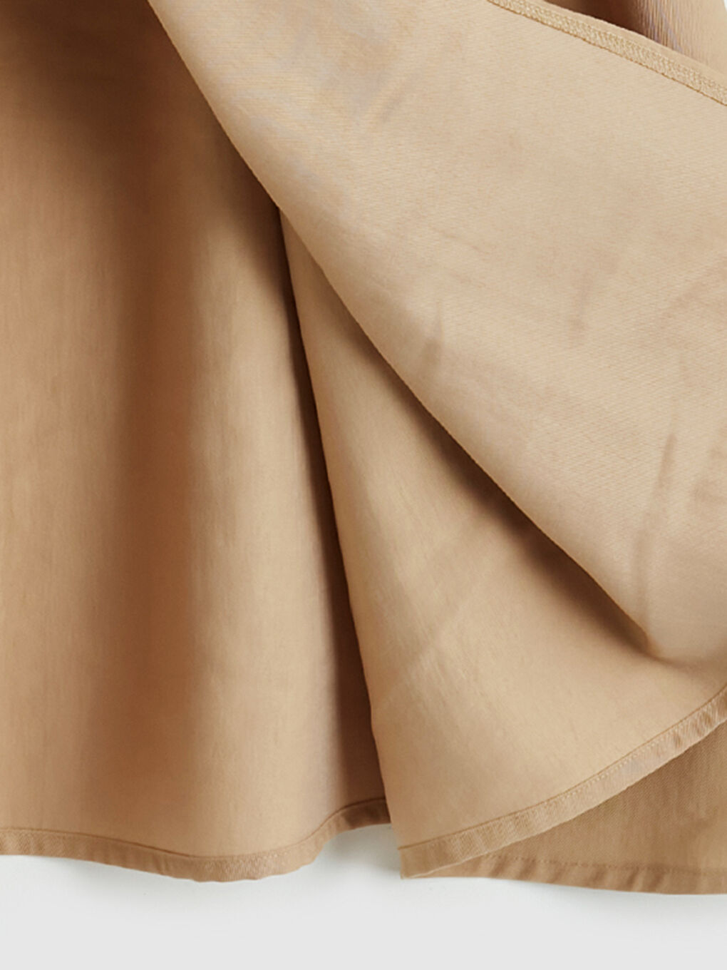 Kahverengi Beli Kemerli A Kesim Pileli Etek-1