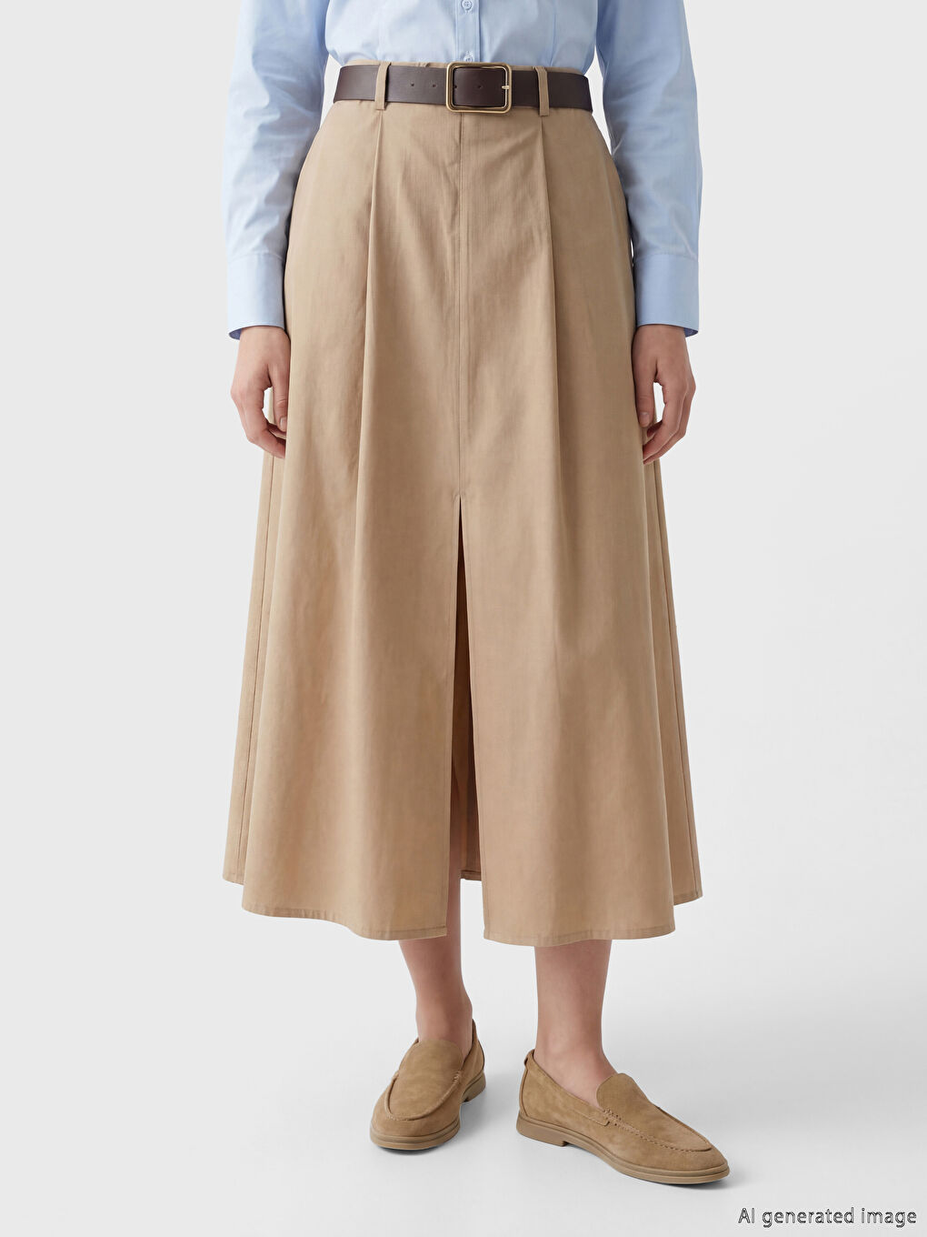 әйелдерге арналған белдікті а-пішінді қатпарлы белдемше-2